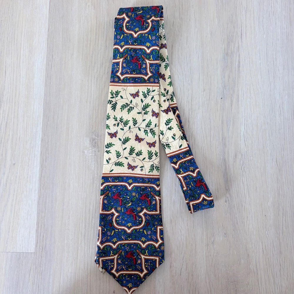 Vintage 1996 Rush Limbaugh No Boundaries Silk Tie artsy colorful Bird 58x4